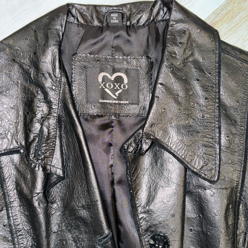 Long trench. Genuine leather